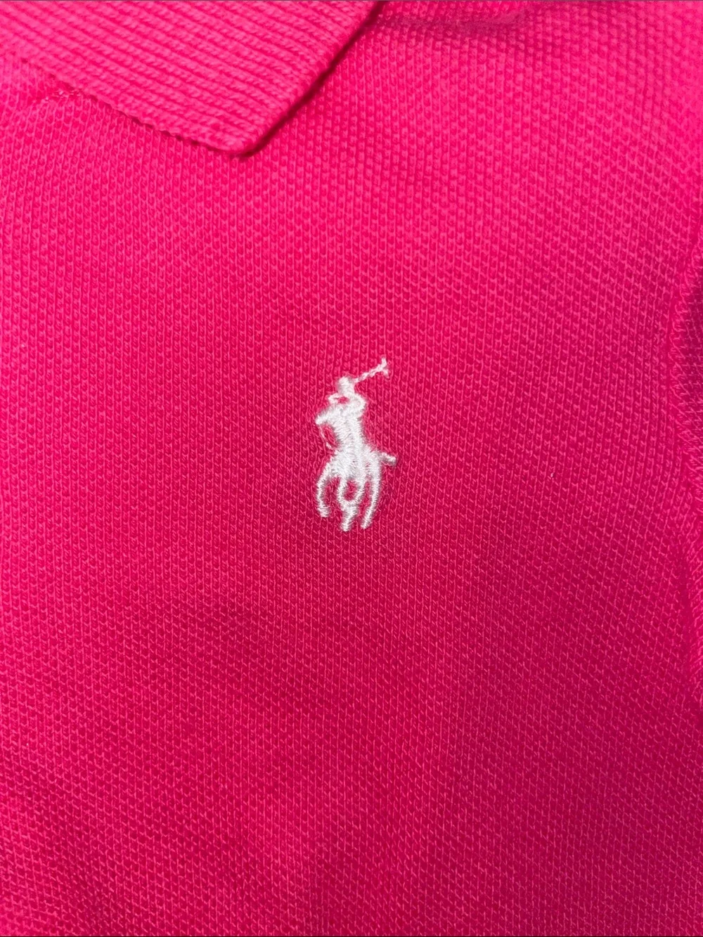Ralph Lauren Hot Pink Girls' Polo with Puff Sleeves
